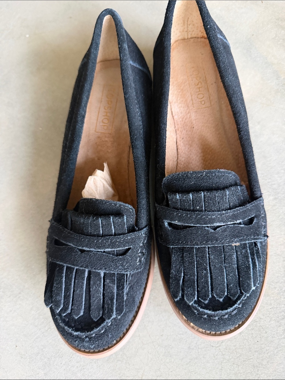 Topshop shoes black velvet loafer size 6 - Picture 6 of 9